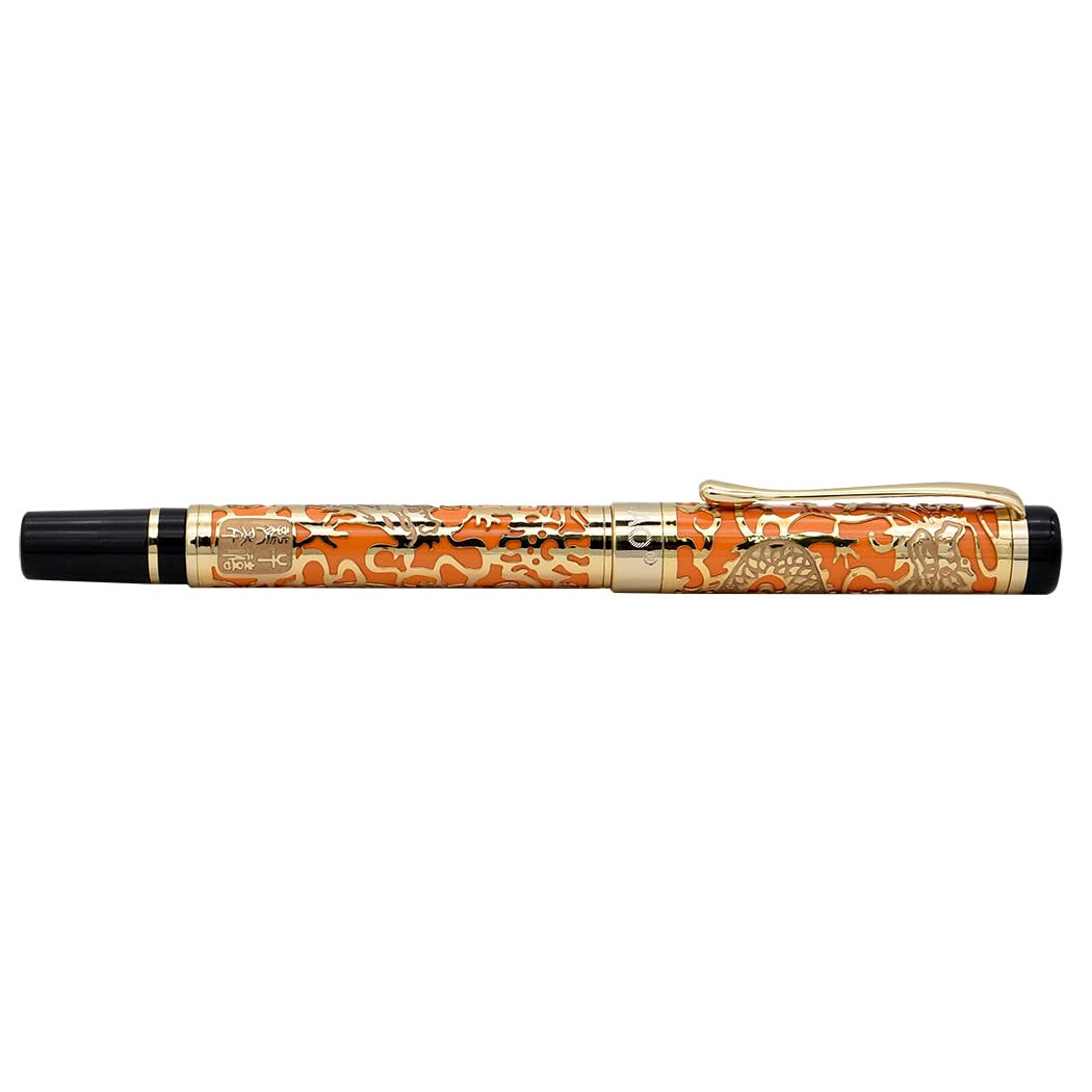 zoohot Jinhao Dragon Pen Fine Nib Fountain Pen with Converter and Box Set (Orange)