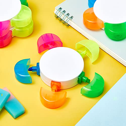Outus 48 Pieces Petals Highlighters Assorted Colors 5 in 1 Pens Bulk