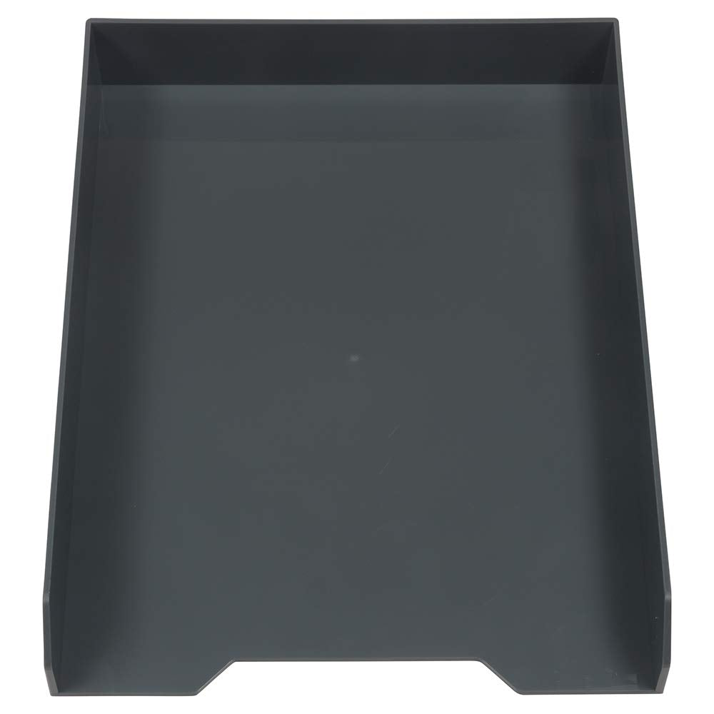 JAM PAPER Stackable Paper Trays - Grey - Desktop Document, Letter, & File Organizer Tray - Sold