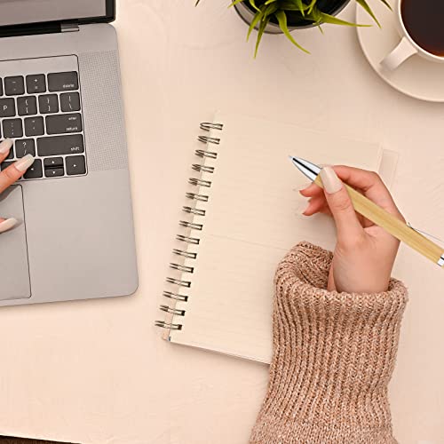 SATINIOR 200 Pcs Bamboo Pen Bulk Engraving Wooden Retractable Pen Ballpoint