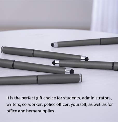 MiSiBao 0.7mm Black Ink Gel Ink Rollerball Pens 2 in 1 Medium Point Pens with Stylus Work Pen