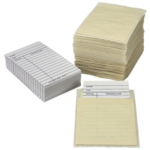 The Library Store Library Book Pocket/Book Card Combo Pack 100 of Each per Package