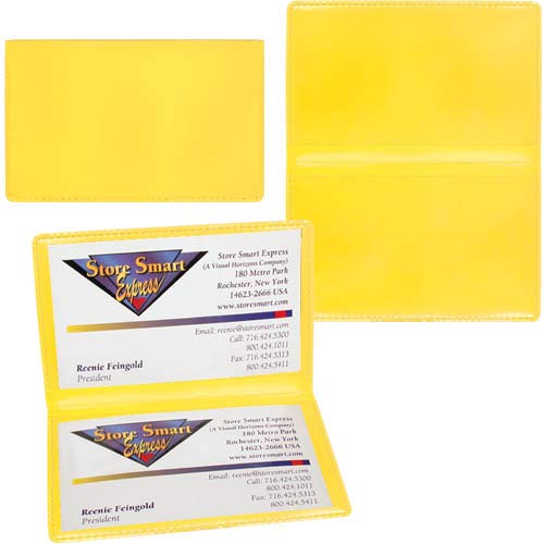 StoreSMART - Yellow Folding Business Card Holders - 50 Pack - Polypropylene Plastic (RPP2915Y-50)