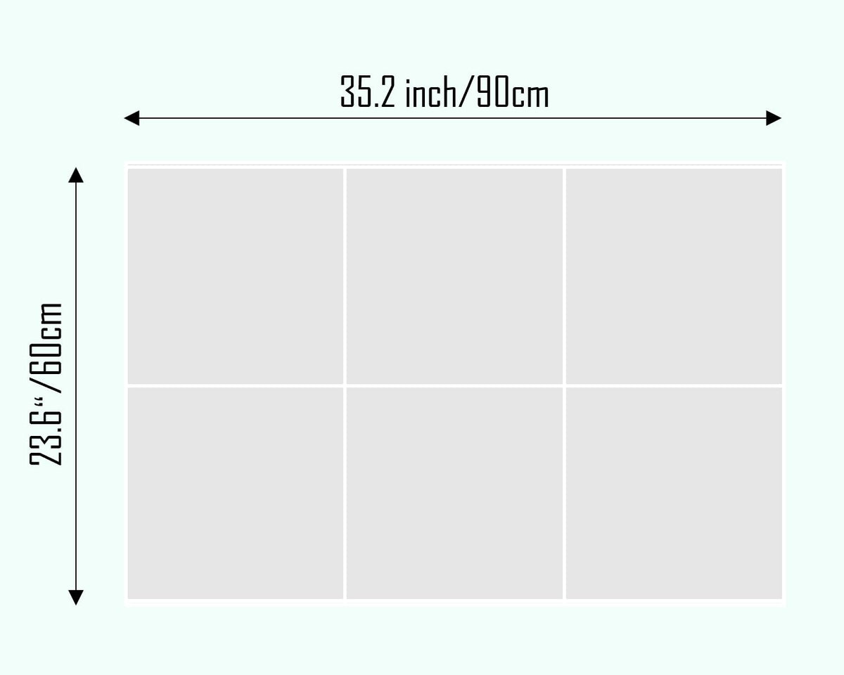 Cork Board 24 x36 Alternative - 6 Pack Felt Wall Tiles with Safe Removable Adhesive Tabs, Cork