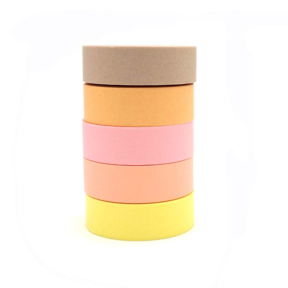 ERCENTURY Washi Masking Tape Set, Assorted 5 Rolls, Decorative Writable Tape, for Fun DIY Art