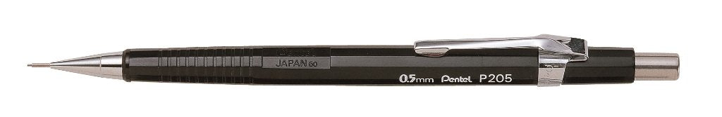 Pentel P205 Mechanical Pencil Sharp 4 mm Lead, 0.5 mm, HB, Black
