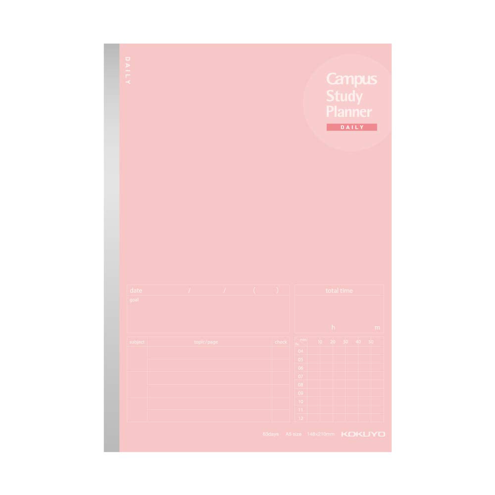 KOKUYO A5 Campus Study Planner Notebook, Daily Ruled Schedule for 63 Days