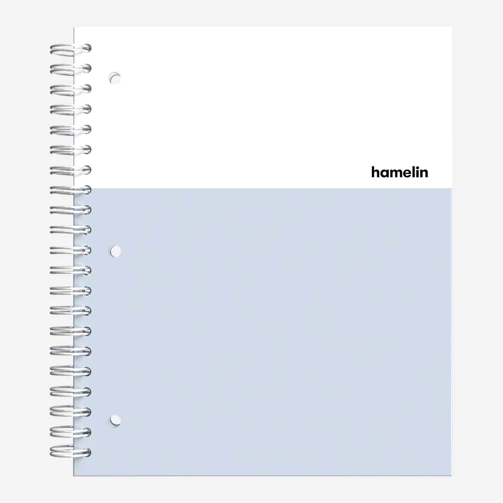 Hamelin 1 Subject, Graph Paper, Hard Cover Spiral Bound Grid Notebook, 4 Square Per Inch 150 Pages