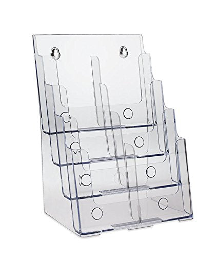 Source One 8 Pocket 4 Tier Clear Acrylic Brochure Holder Organizer Counter Top or Wall Mount (1