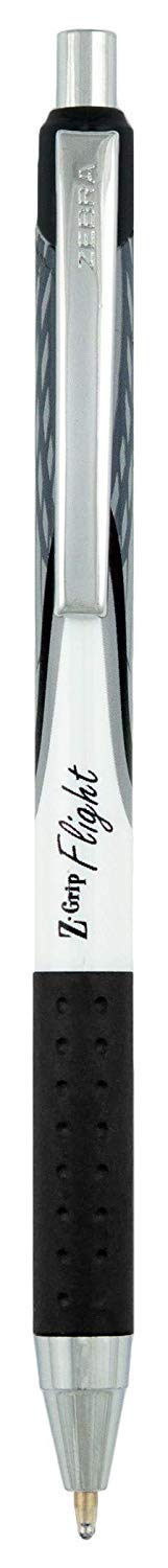 Zebra Pen Z-Grip Flight Ballpoint Pen, Bold Point 1.2mm, 6 Black & 6 Blue Ink Pens, Pack of 12