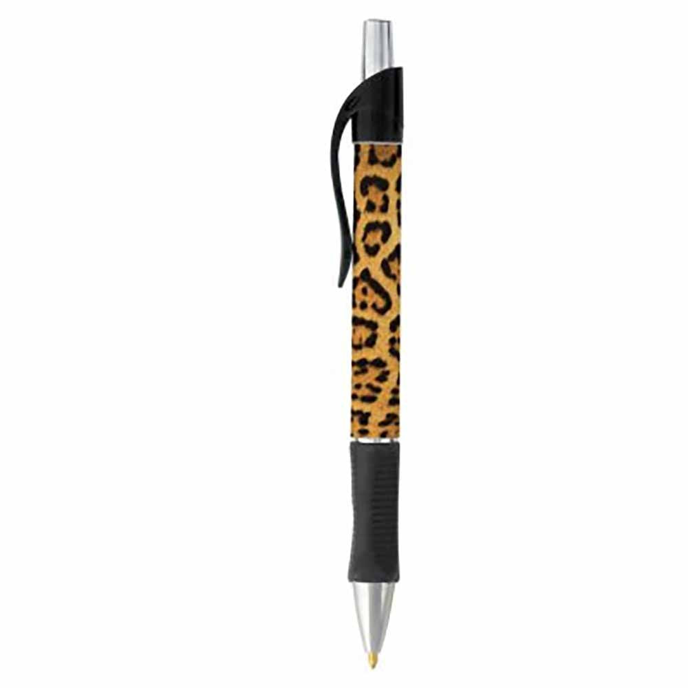 Leopard Animal Print Pen - Black or Blue Writing Ink - Wildlife Nature Design - Stationery Gift