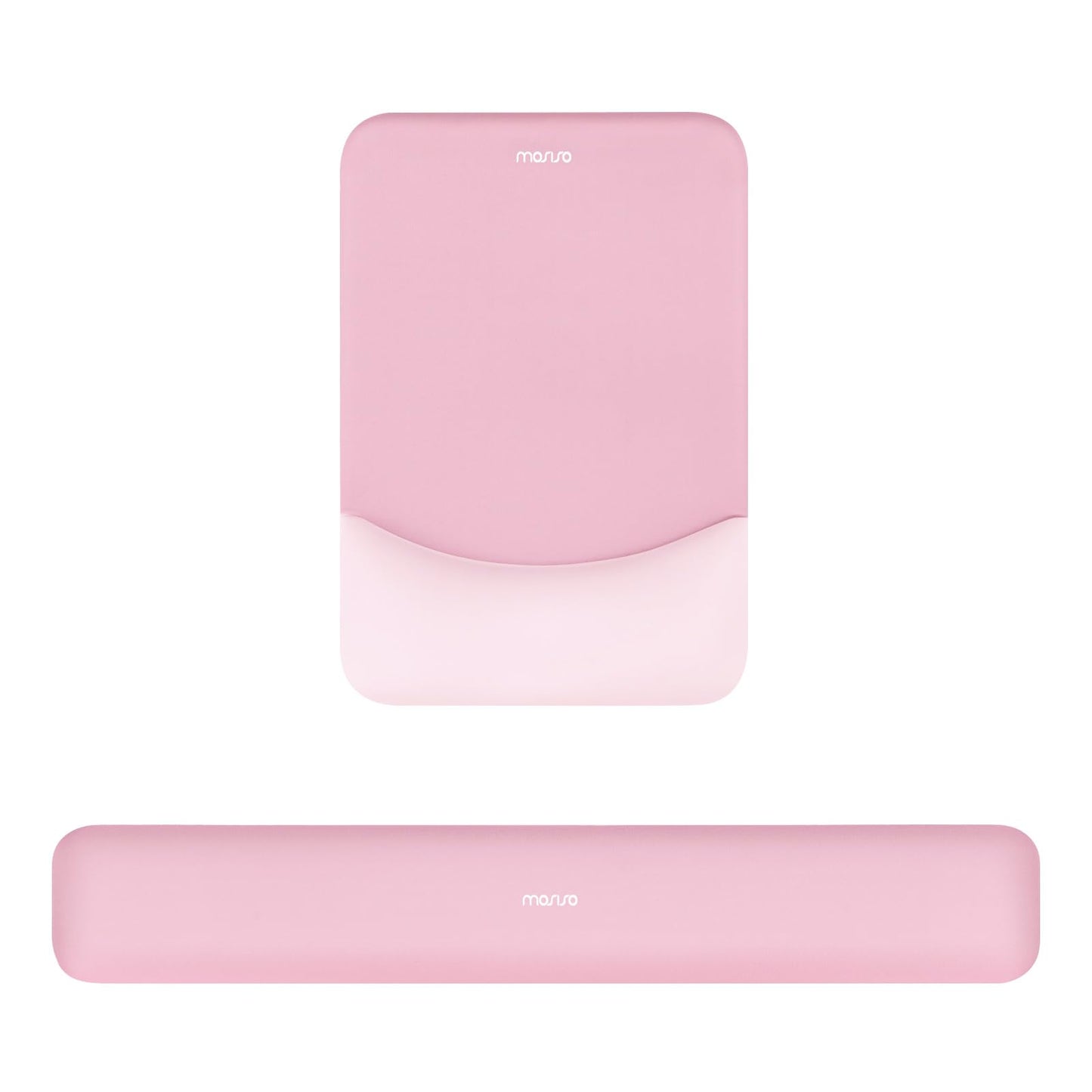 MOSISO Wrist Rest Support Mouse Pad & Keyboard Set, Pink