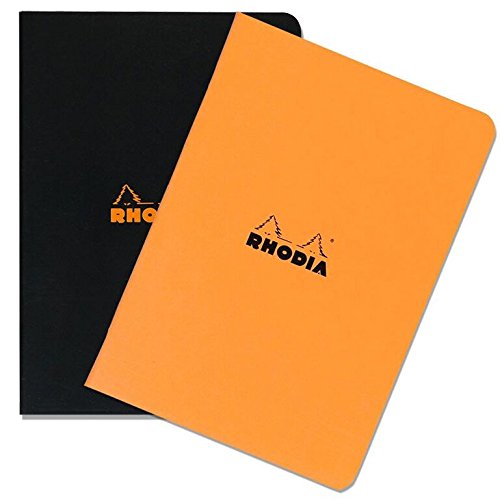 Rhodia Slim Staplebound Notebooks - Dots 48 sheets - 8 1/4 x 11 3/4 in. - Black cover