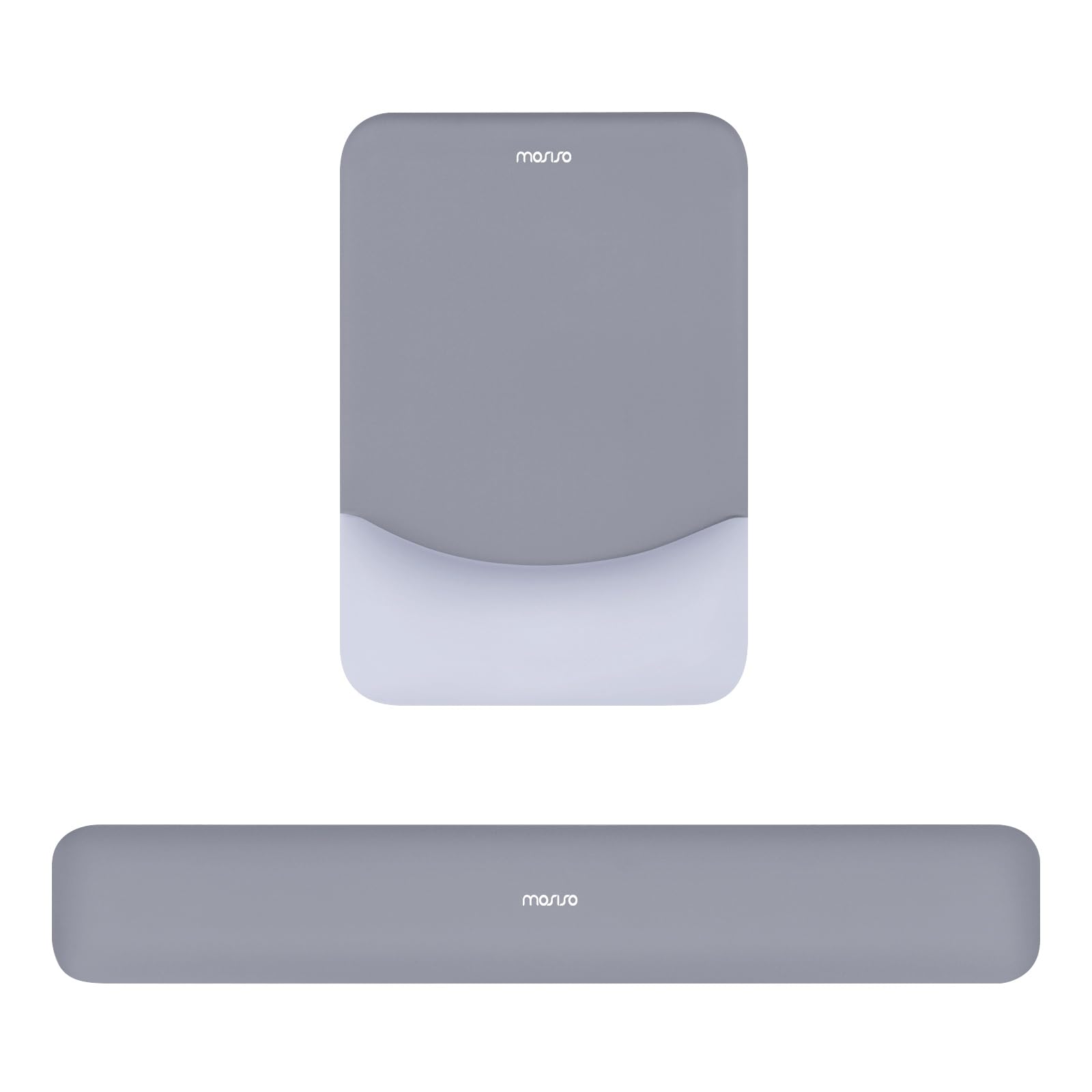 MOSISO Wrist Rest Support Mouse Pad & Keyboard Set, Gray
