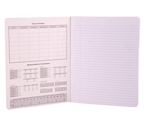 Mintra Office Composition Books - Sturdy Flexible Cover (4 Pack, Black Marble Comp - College Ruled)