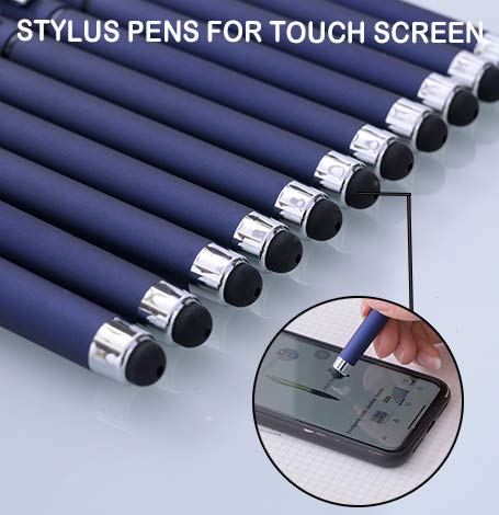 MiSiBao 0.7mm Black Ink Gel Ink Rollerball Pens 2 in 1 Medium Point Pens with Stylus Work Pen