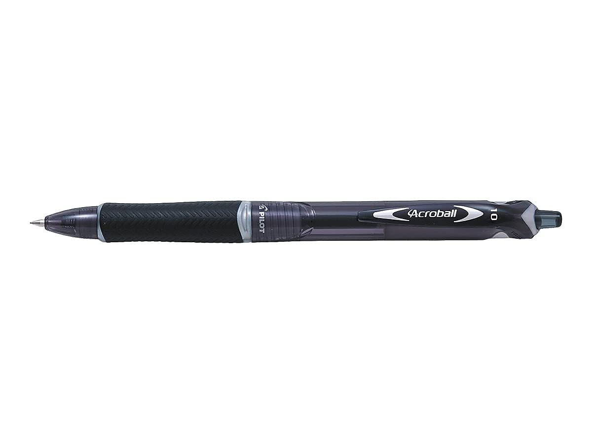 PILOT Acroball Colors Advanced Ink Ball Point Pens, 1.0mm, Black, 12-Pack