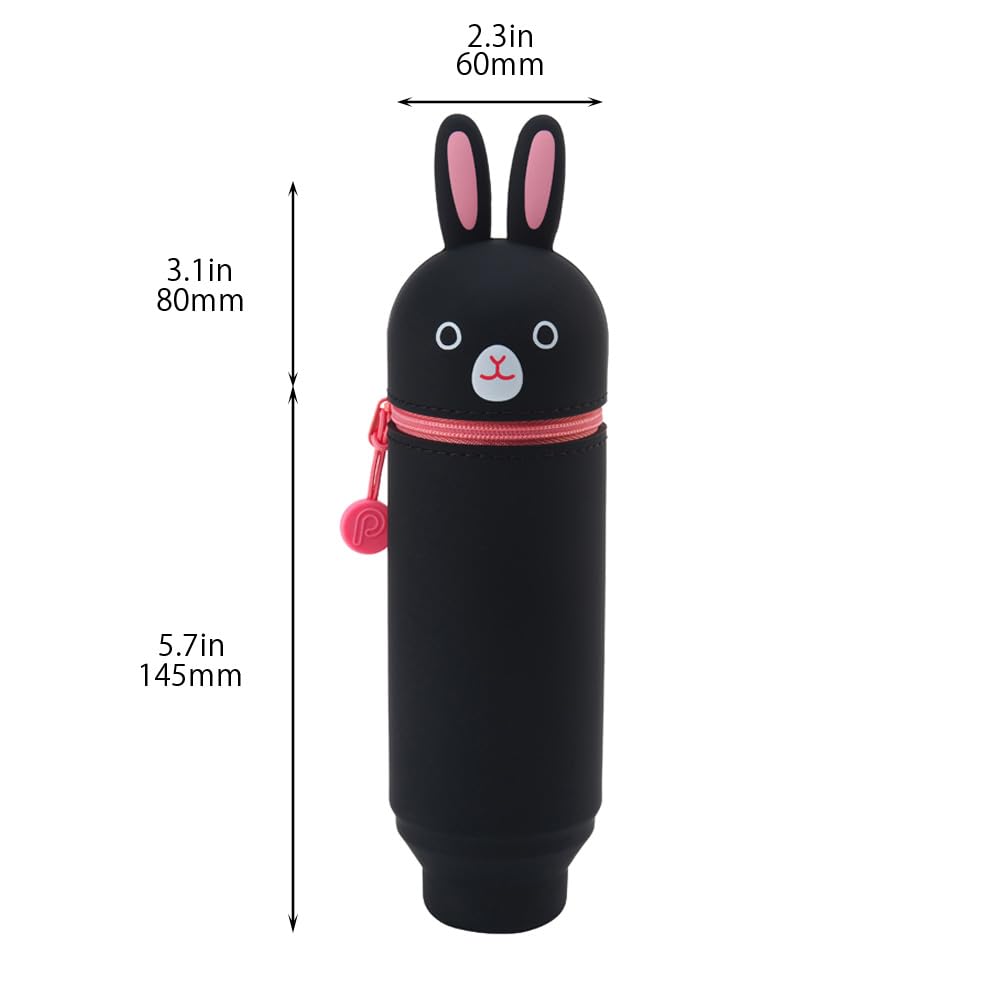 LIHIT LAB Kawaii Japanese Rabbit Stand Up Pencil Case For School Office College, Cute School
