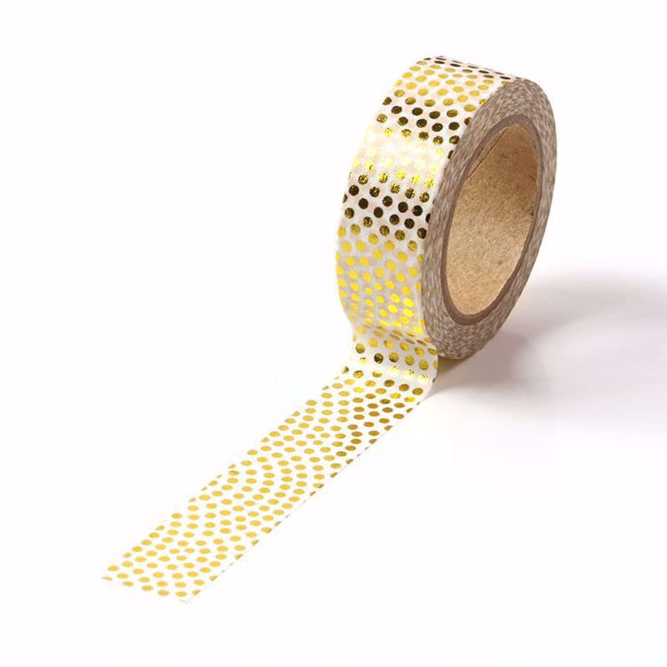 CIAIJE Anomaly Foil Dots Washi Tape, 5/8" x 393 Inches (15mm x 10M), Craft Supplies for