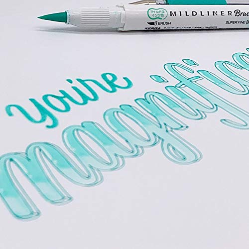 Zebra Mildliner highlighter Brush pen, 25 Pastel Color set with Original Pen Case