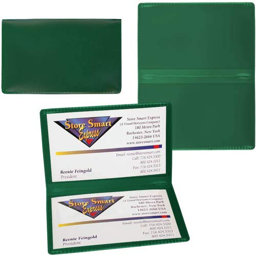 StoreSMART - Green Folding Business Card Holders - 50 Pack - Polypropylene Plastic (RPP2915G-50)