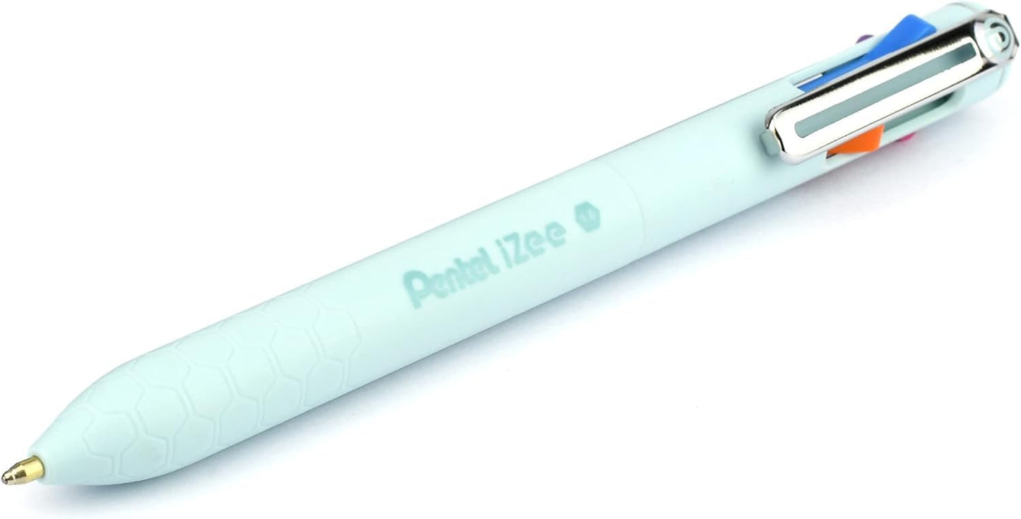 Pentel BXC470-LC iZee 4-Colour Ballpoint Pen - Choice of Colours (Orange/Light Blue/Pink/Purple)