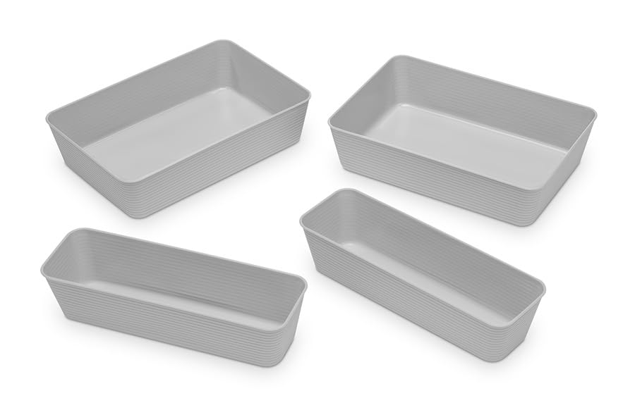 Whitmor Interlocking Desk Drawer Organizer Separators for Kitchen, Bathroom, Makeup, Office，12