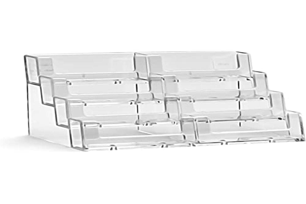 taymar Business Card Holder, Business Card Stand, Business Card Holder, 2 x 4 Levels, Transparent
