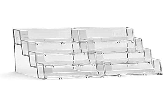 taymar Business Card Holder, Business Card Stand, Business Card Holder, 2 x 4 Levels, Transparent