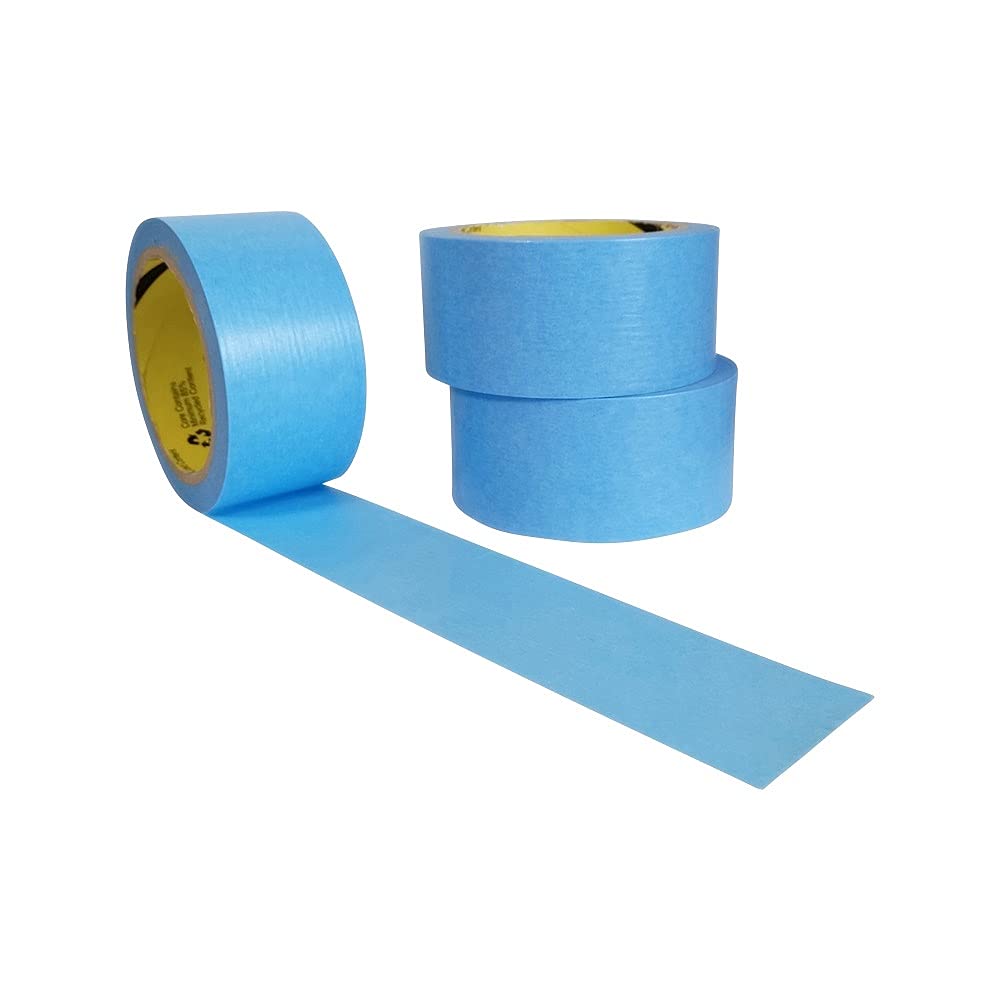 Blue Painters Washi Tape Set - 3 Rolls Multi Size Pack - Delicate Surfaces - No Residue Masking