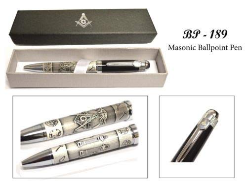 Hattricks Goodimpression Personalized Engraved Masonic Ballpoint Ink Pen Embossed Masonic Symbols