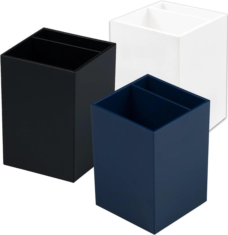 JAM PAPER Plastic Pen Holders - Business Assortment Desktop Pencil Cups - 3/Pack