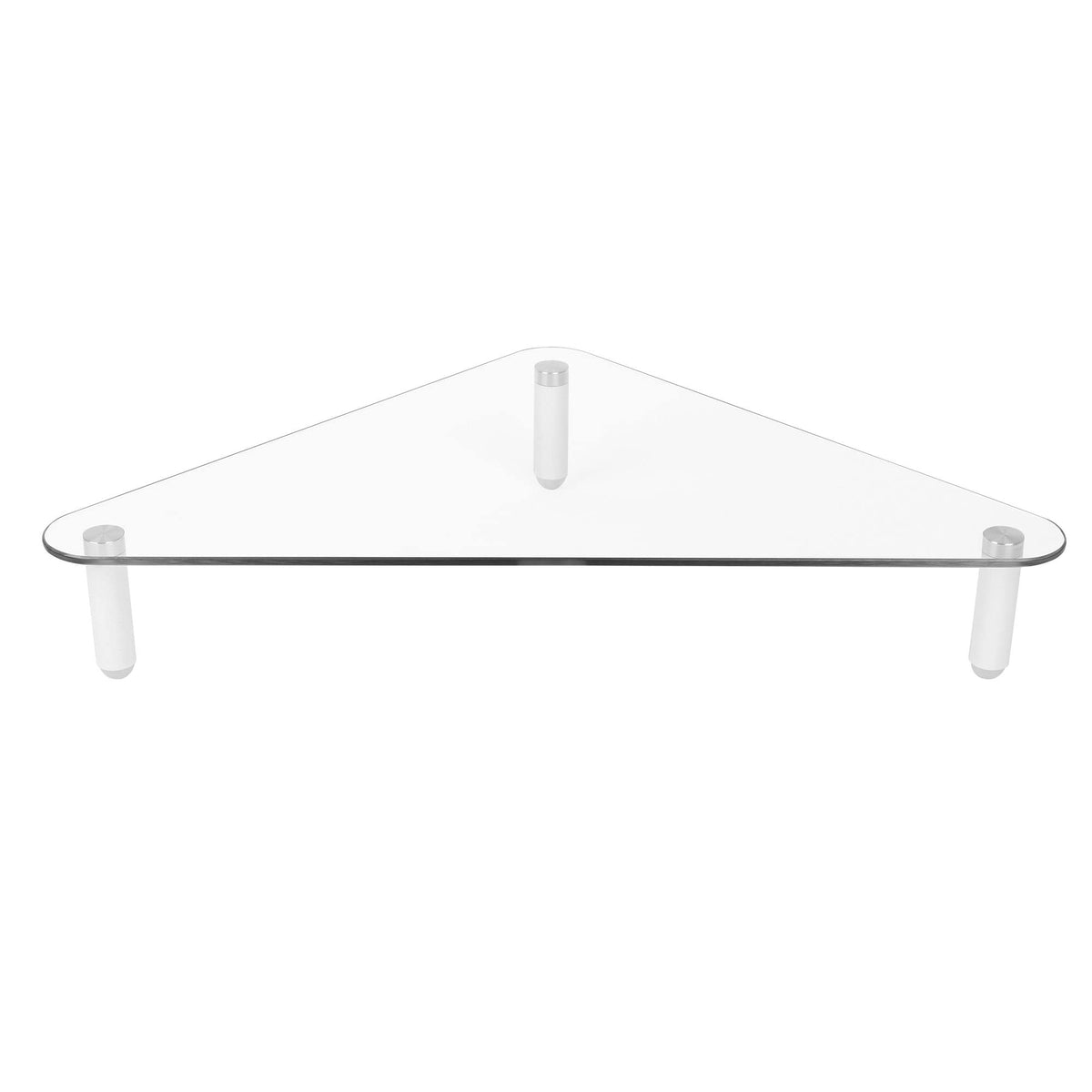 Kantek Glass Corner Monitor Riser, 19.7" x 11" x 3.25", Clear, Supports 40 lbs
