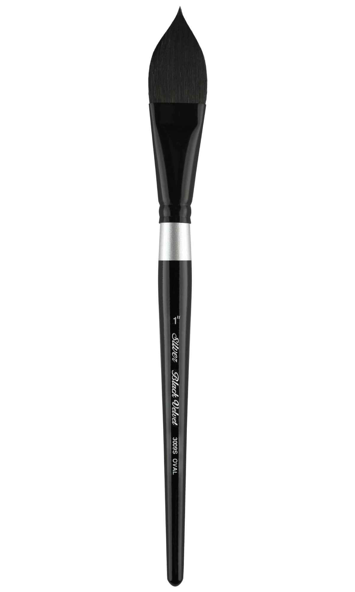 Silver Brush Limited Black Velvet Oval Wash Watercolor Brush, Size 1 in