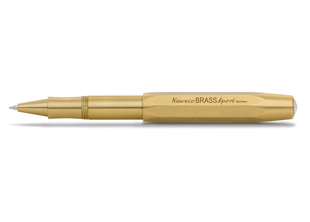 Kaweco BRASS SPORT Gel/Ballpoint Pen I Pen Including 0.7 mm Rollerball Pen Refill for Left-Handed