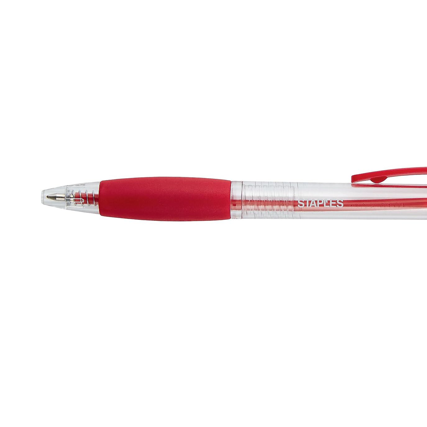 Staples Retractable Ballpoint Pens, Medium 1.0mm, Red Ink, 36-Pk