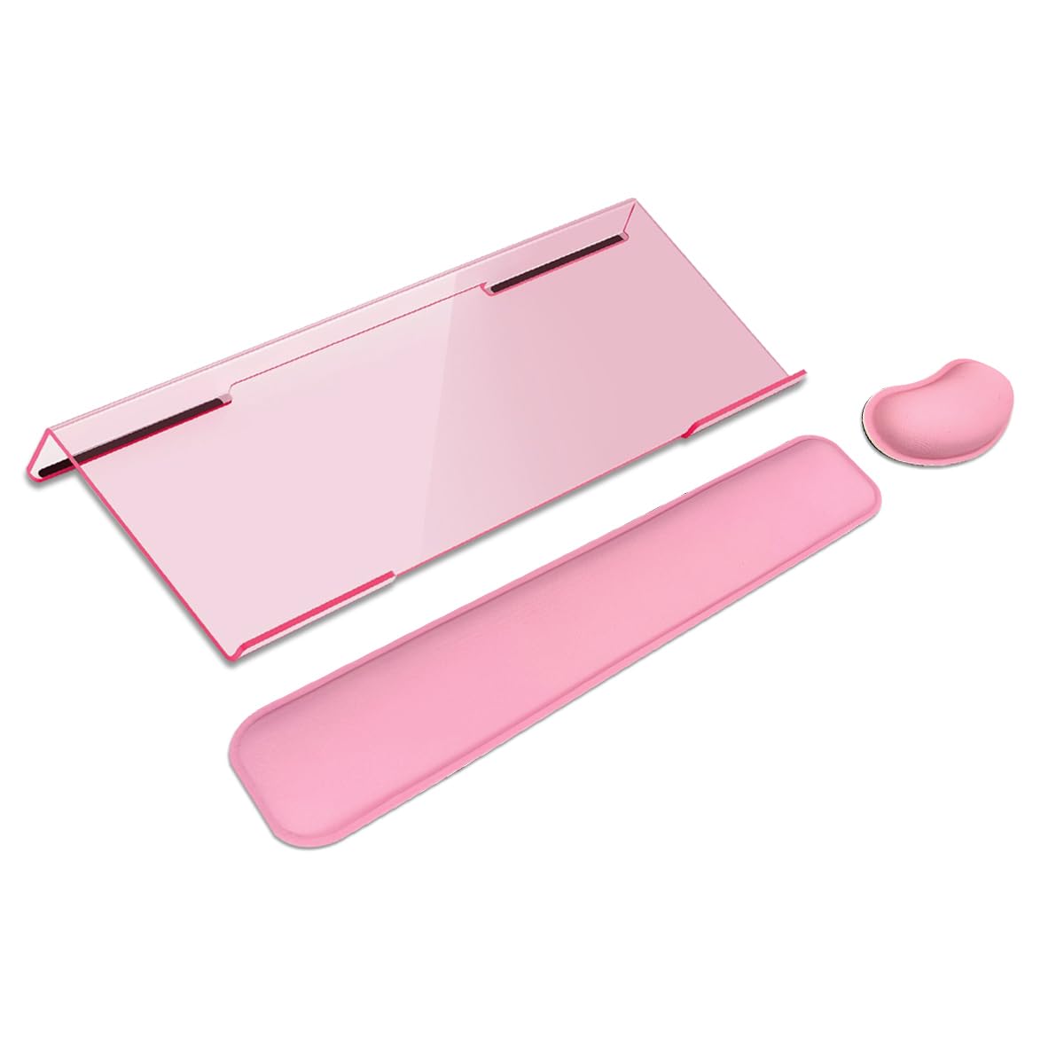Computer Keyboard Wrist Rest Stand Set for Desktop, Keyboard Holder Easy Typing with Wrist Pad for