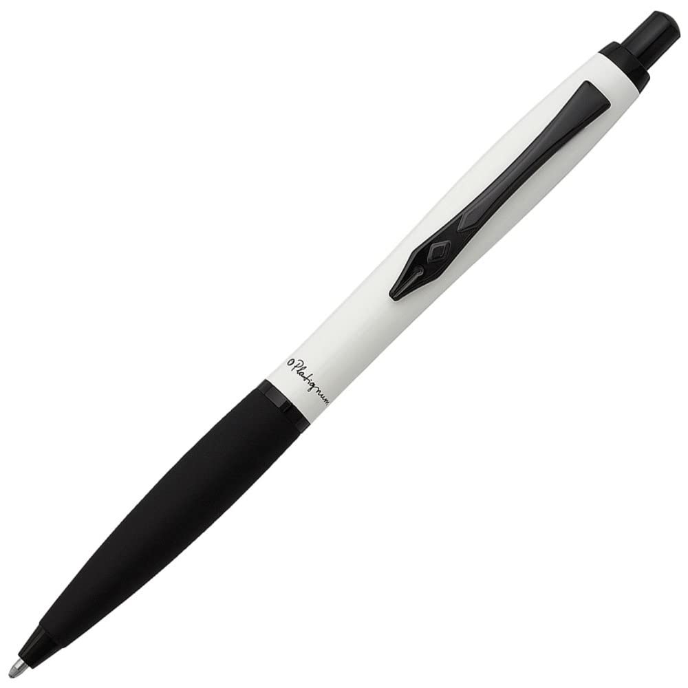 DOHE Platignum No. 9 White Ball Point Pen with Blue Ink in Gift Box (Black Ink Refill Included)