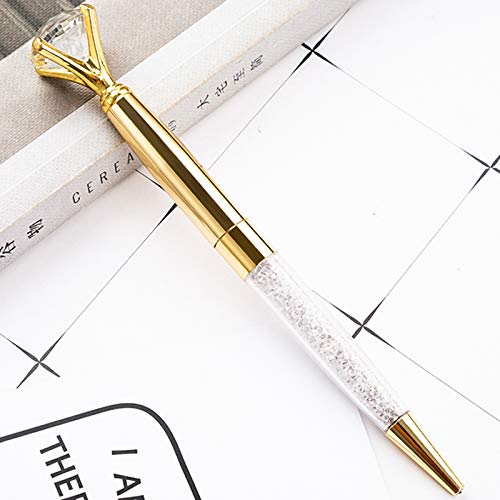 U Scinan 3Pcs Big Diamond Pen Crystal Metal Ballpoint Pens 0.5mm Black Ink Advertising Gif Pen