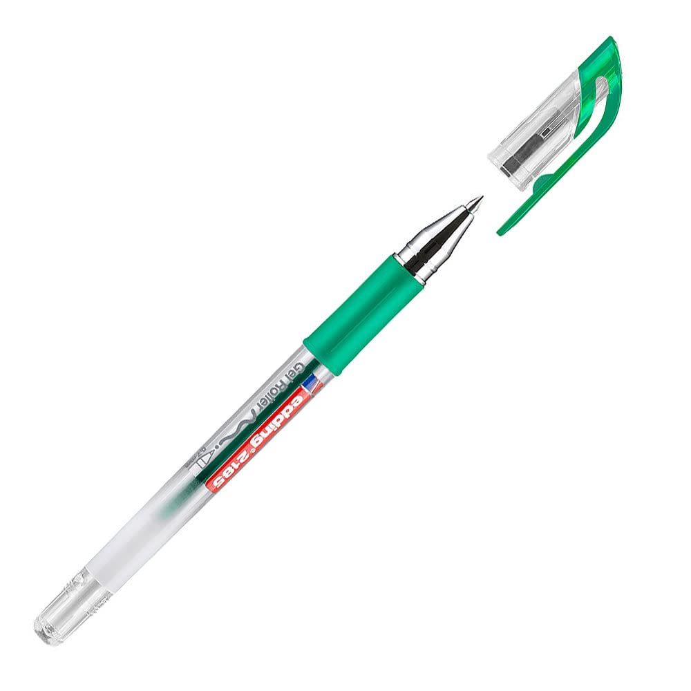 edding 2185 gel roller - green - box of 10-0.7 mm - gel pen for writing, drawing, colouring