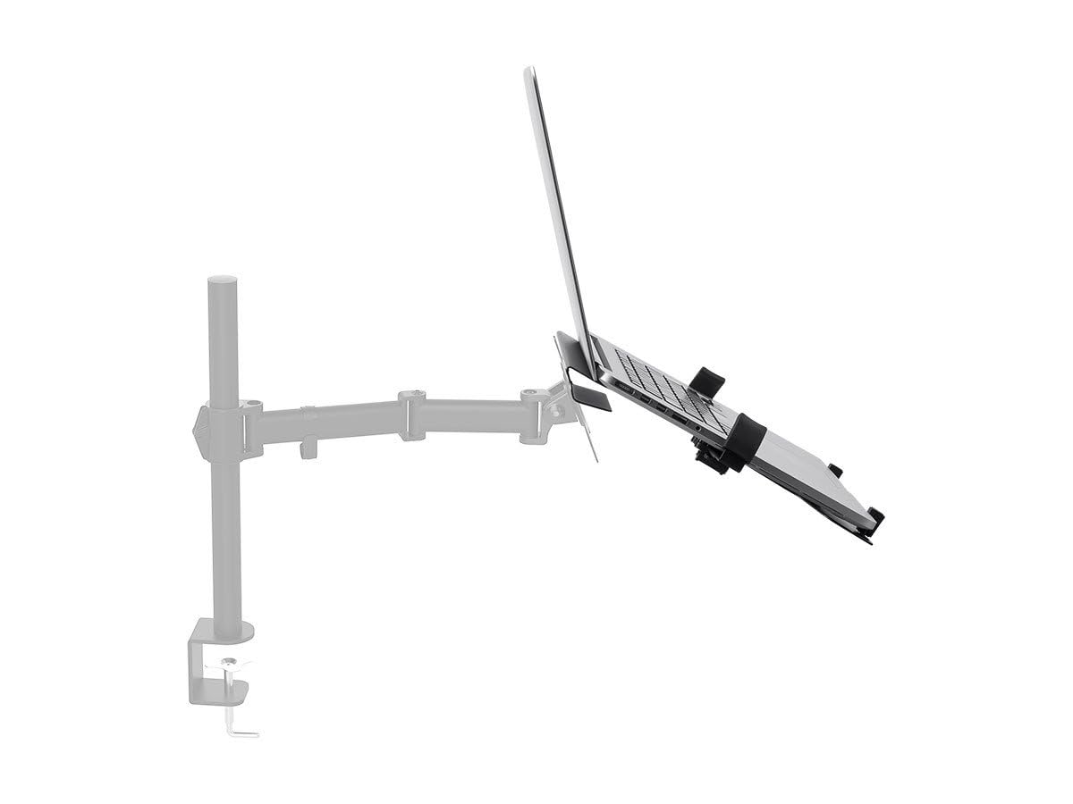 Monoprice Laptop Holder Attachment for Desk Mounts - Ideal for Work, Home, Office Laptops, Black