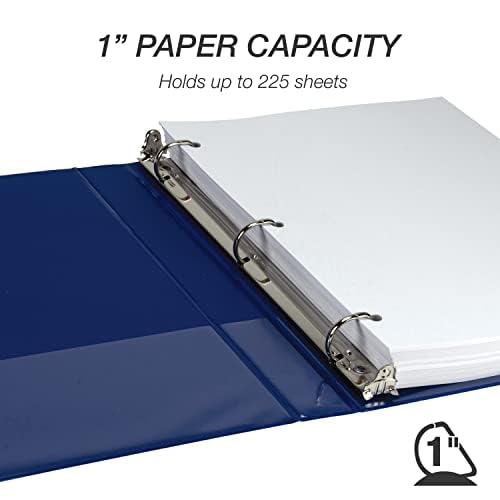 Samsill Durable 1 inch 3 Ring Binder, D Ring Binder, 100% Recycled Chipboard, Fashion Assortment, 4