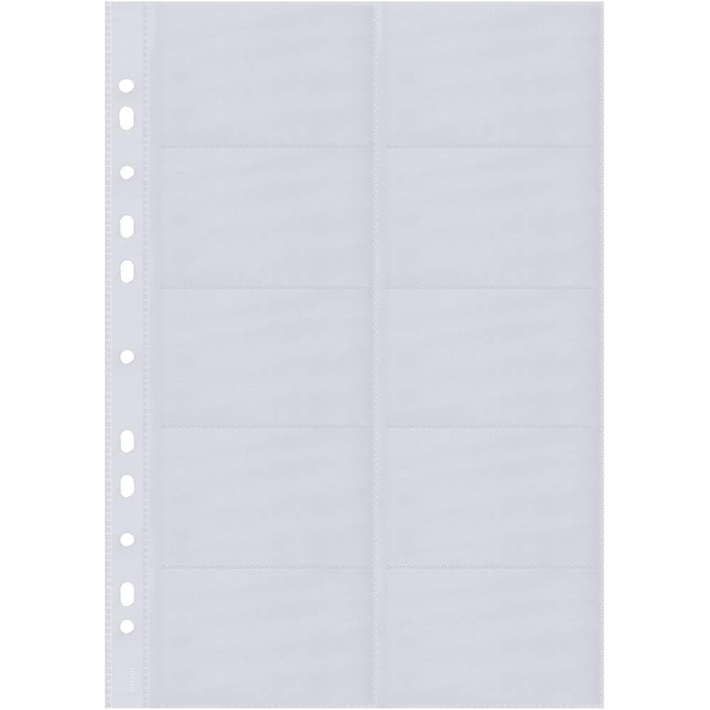 Sigel VZ351 Pockets for Business Card Organisers, Two Rows, A4, 10 Pockets, for up to 200 Cards