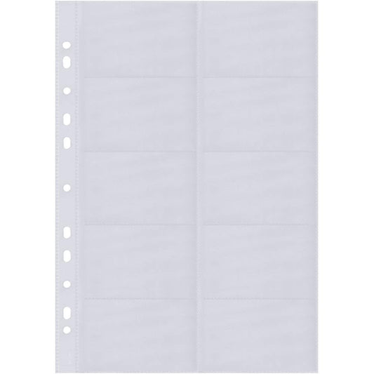 Sigel VZ351 Pockets for Business Card Organisers, Two Rows, A4, 10 Pockets, for up to 200 Cards