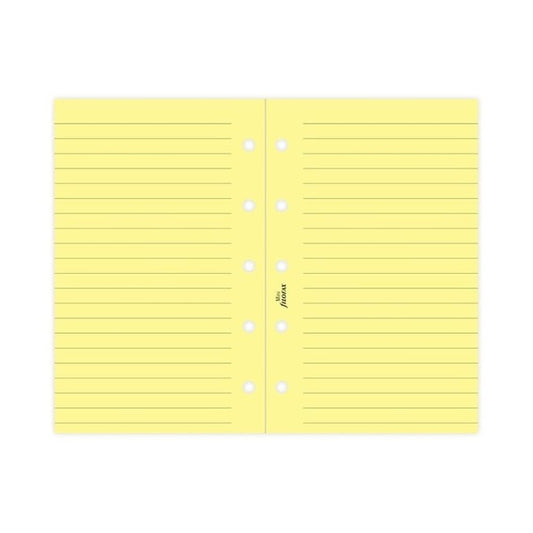 Filofax Mini Yellow Ruled Notepaper
