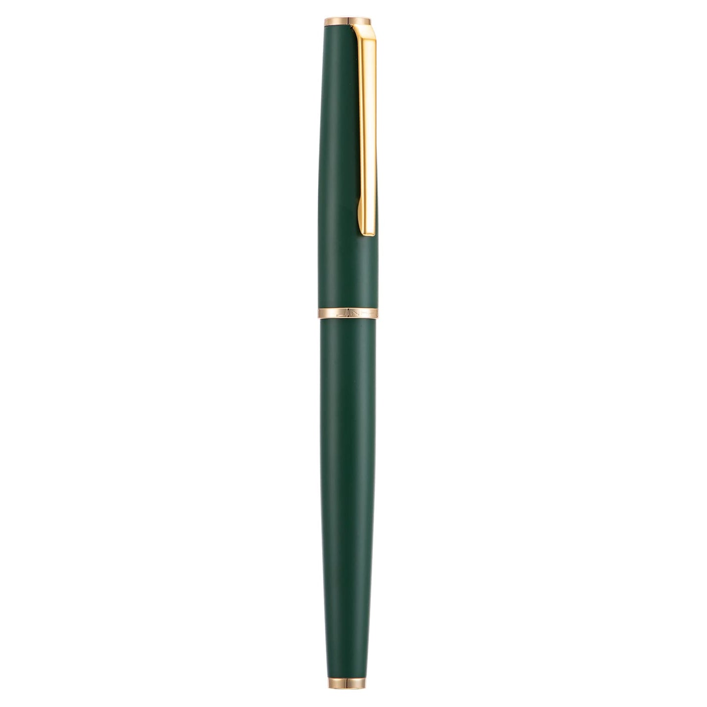 Jinhao 95 Metal Fountain Pen Medium Nib, Matte Green with Golden Clip Writing Pen