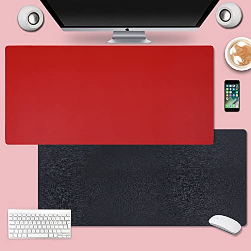KINGFOM Desk Pad Office Desktop Protecter, PU Leather Desk Mat Blotters Organizer with Comfortable