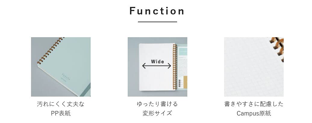 KOKUYO Graph Journal Notebook, Sooofa 7.2'' x 5.5'' Soft Ring Notebook for Women 4mm Grid Ruled, 80