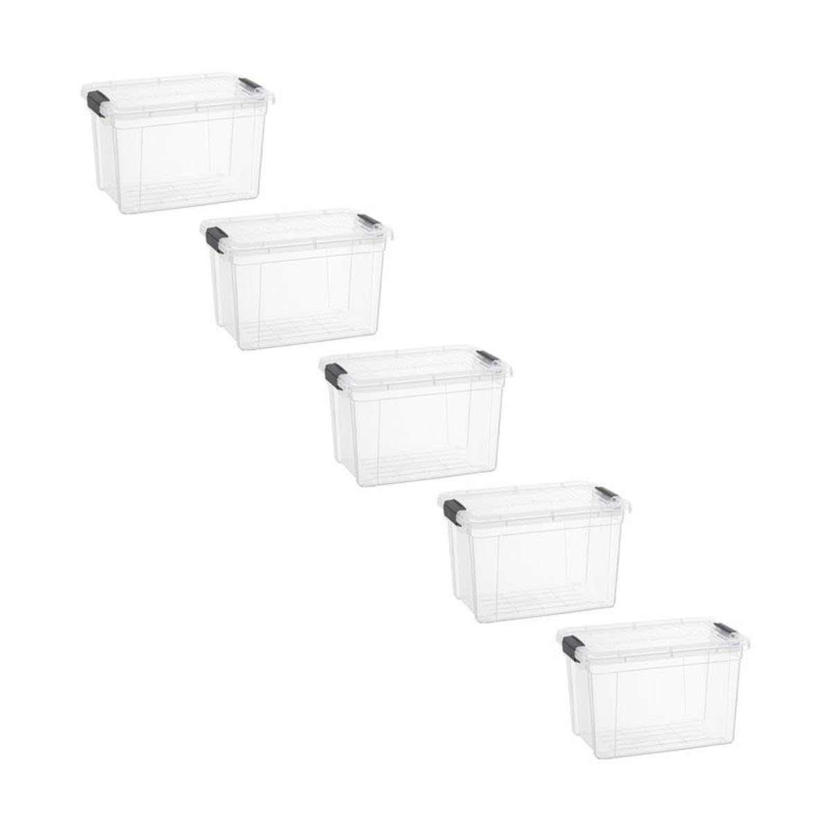 Superio 1.4 Quart Mini Clear Plastic Storage Container with Lid, Stackable Small Organizer Box for