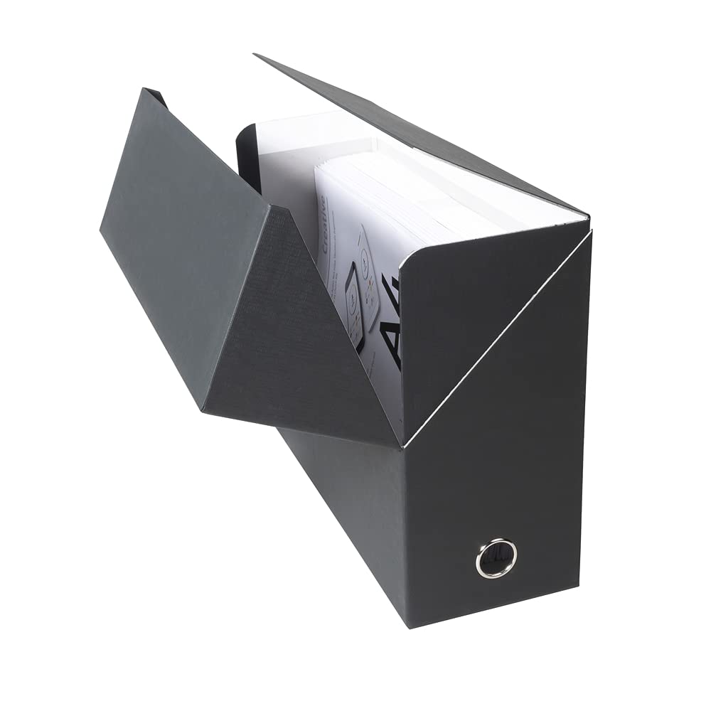 Exacompta - Ref 89421E - Canvas Transfer Box - 250 x 330mm in Size, Suitable for Storing A4